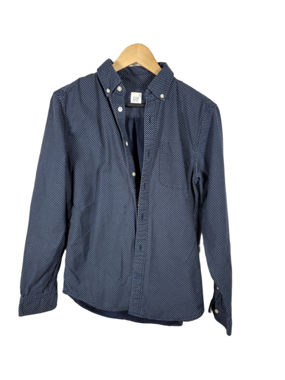 GAP Navy Polka Dot Button Down Shirt Small